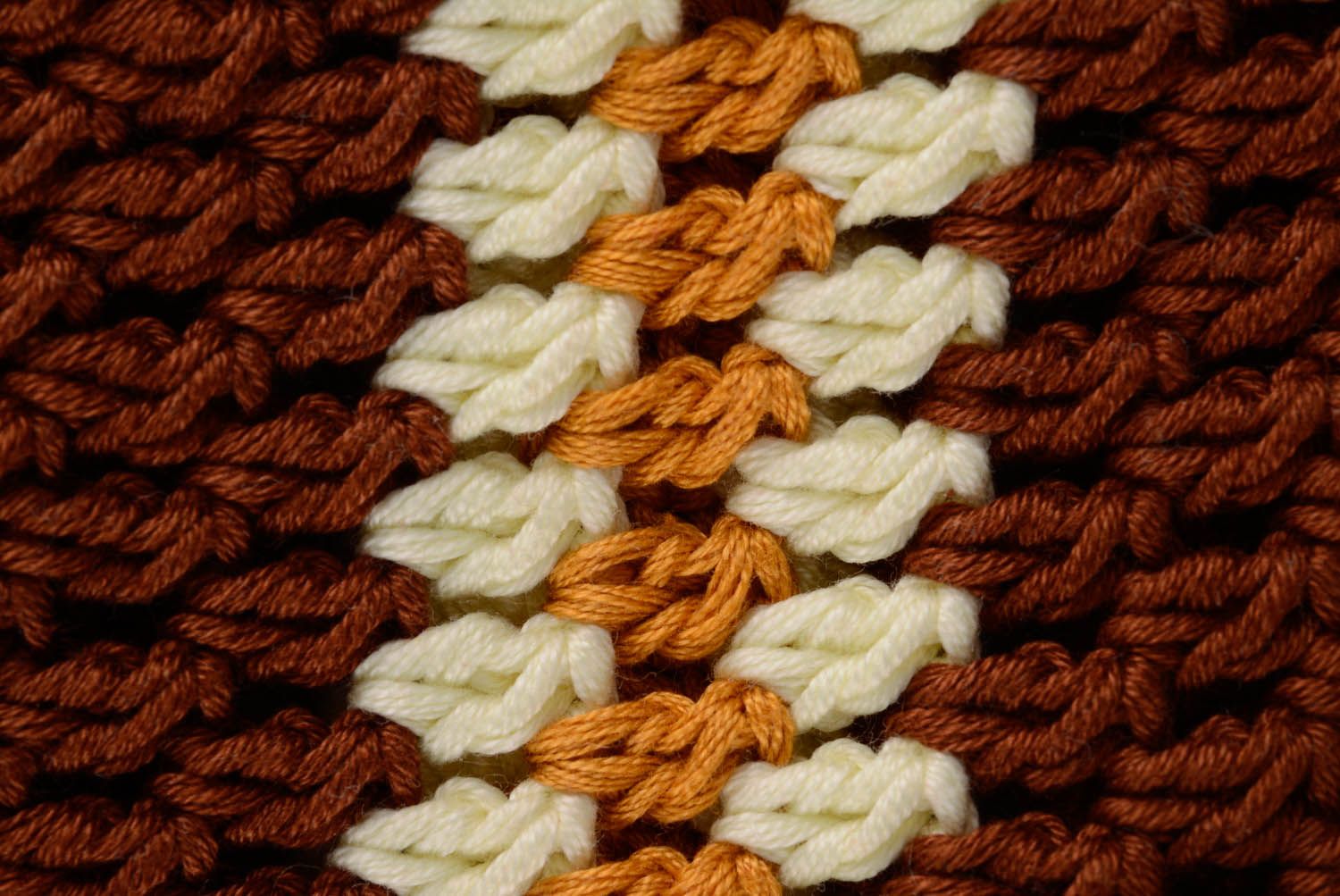 Sac marron tricoté photo 5
