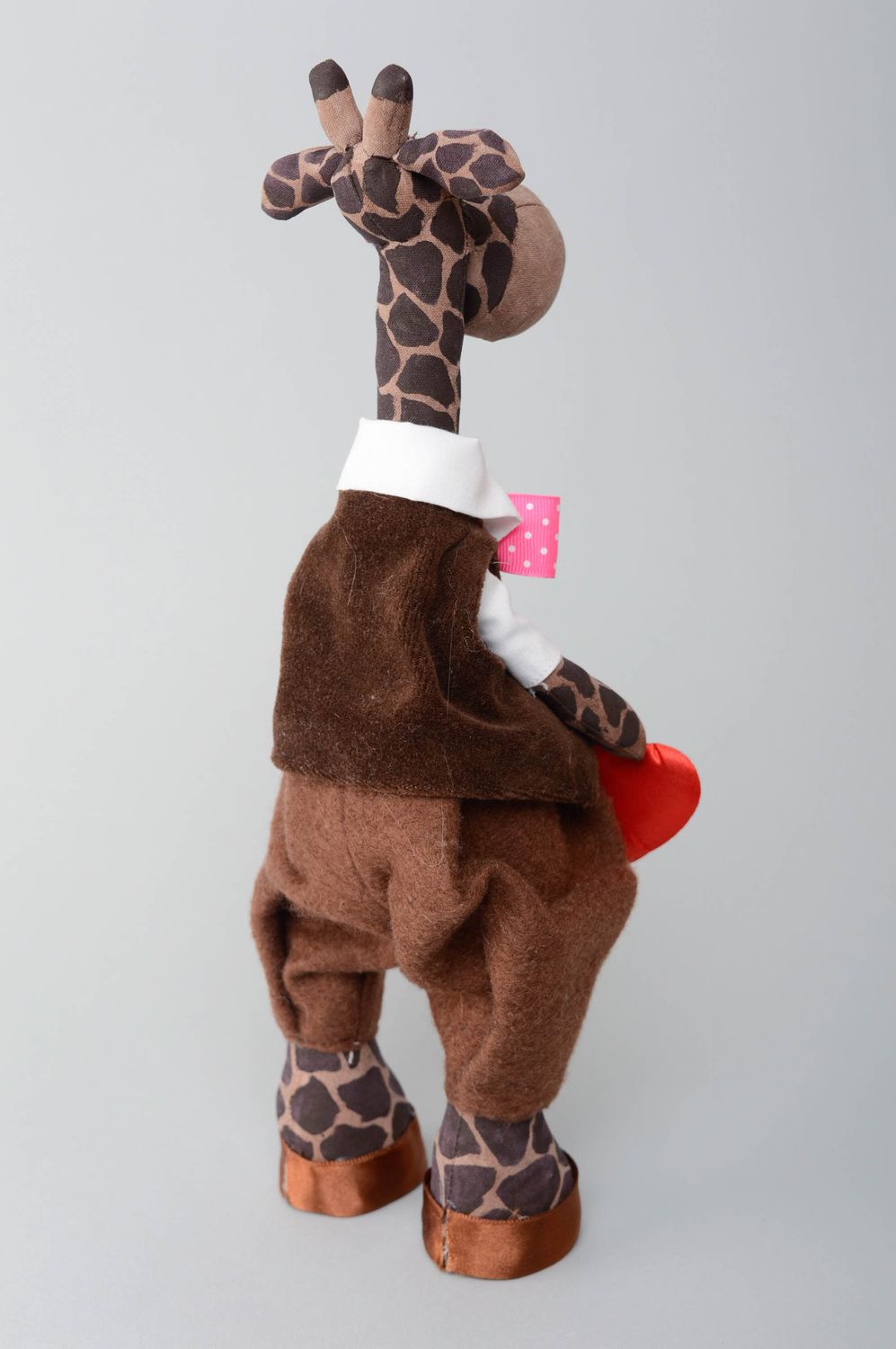 Мягкая игрушка ручной работы текстильная жираф  фото 3