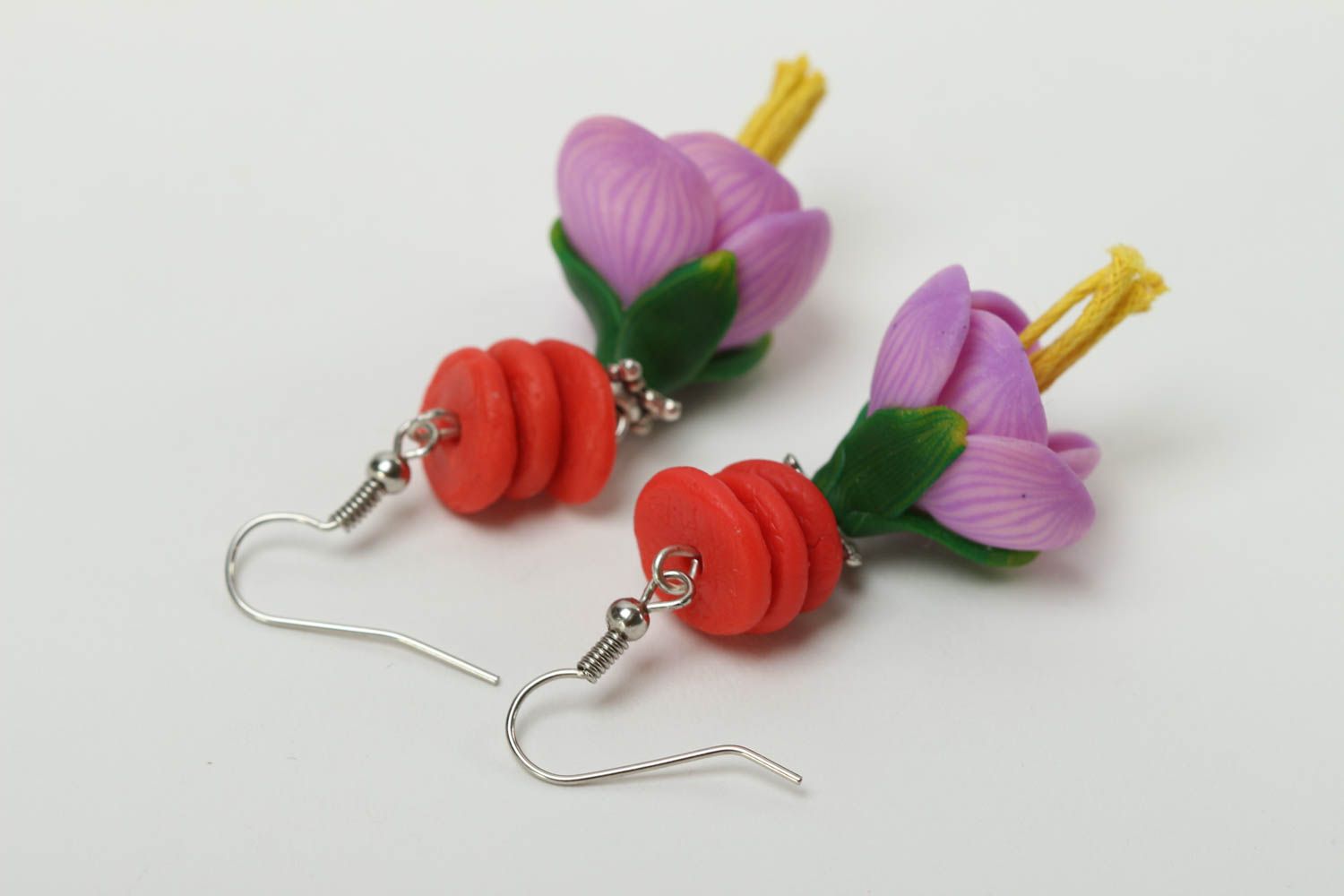 Handmade Ohrringe mit Blumen Polymer Schmuck Accessoires für Frauen modisch foto 3