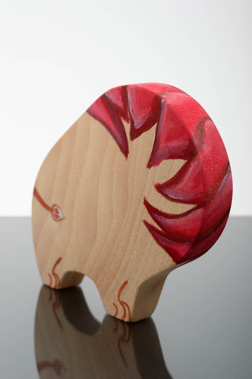 Игрушка ручной работы игрушка из дерева фигурка из дерева в виде льва с гривой фото 2