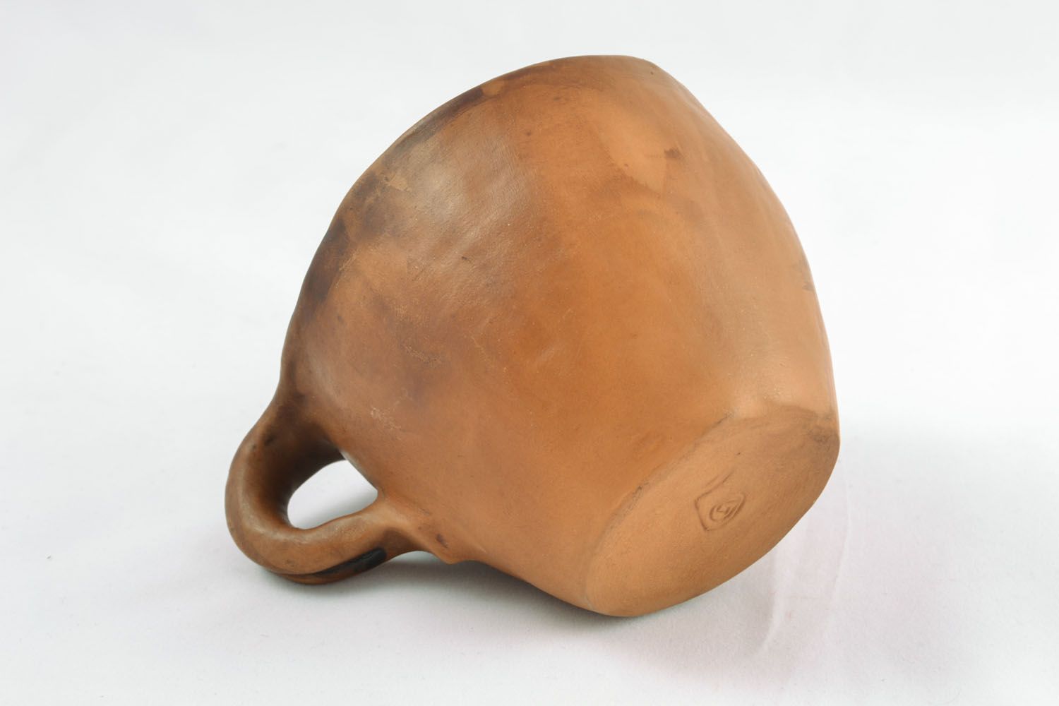 Coffee clay non-glazed cup with handle 0,83 lb photo 2