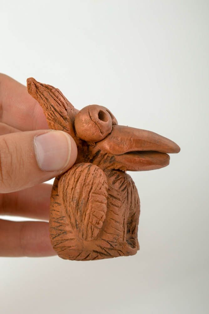 Designer ceramic animal figurine handmade clay home interior statuette present photo 2