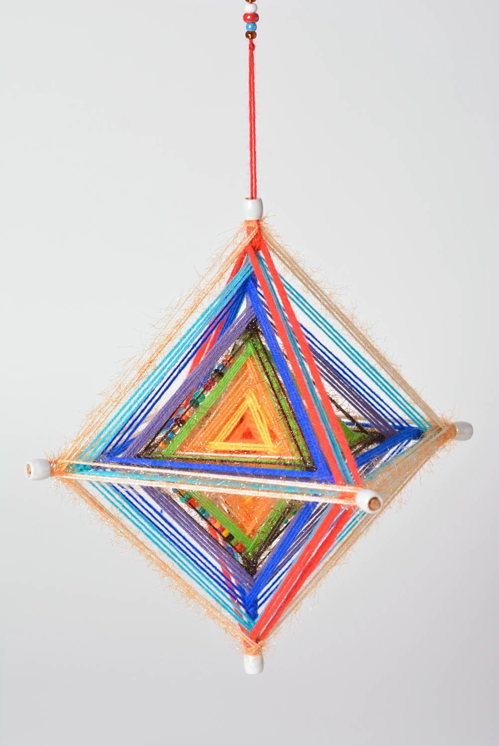 Mandala Suspension décorative fait main multicolore Décoration maison cadeau photo 1
