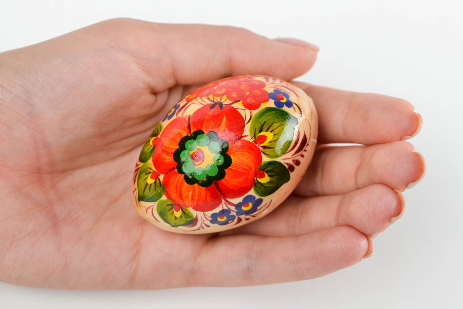 Huevo pintado de madera artesanal decoración para Pascua regalo original foto 2