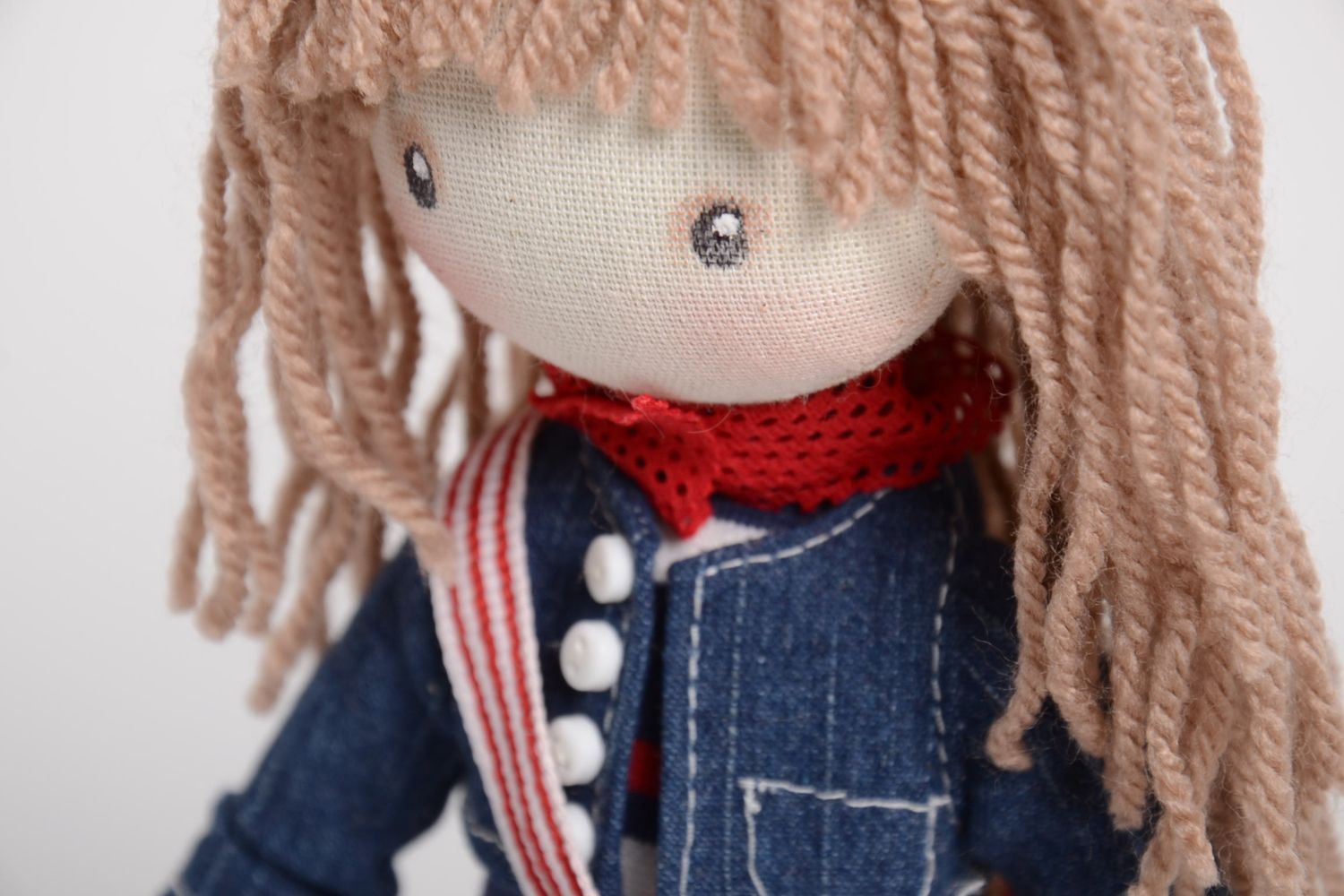 Кукла ручной работы кукла из ткани мягкая кукла расписная оригинальная фото 3