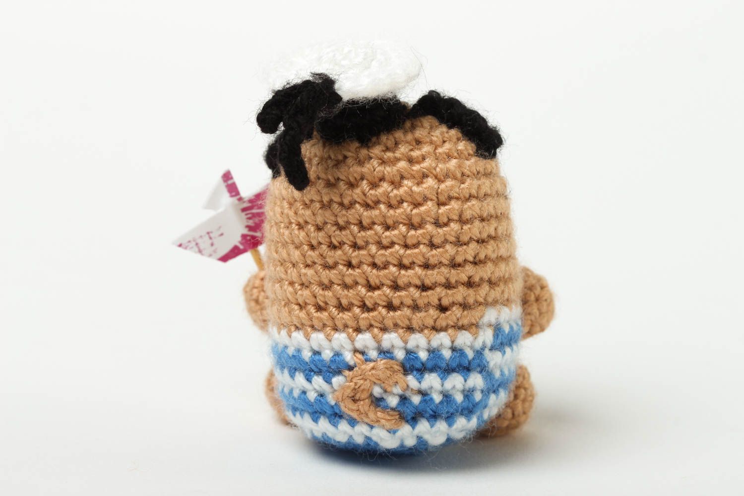 Jouet carlin Peluche faite main tricoté de style marin Cadeau enfant chien photo 3