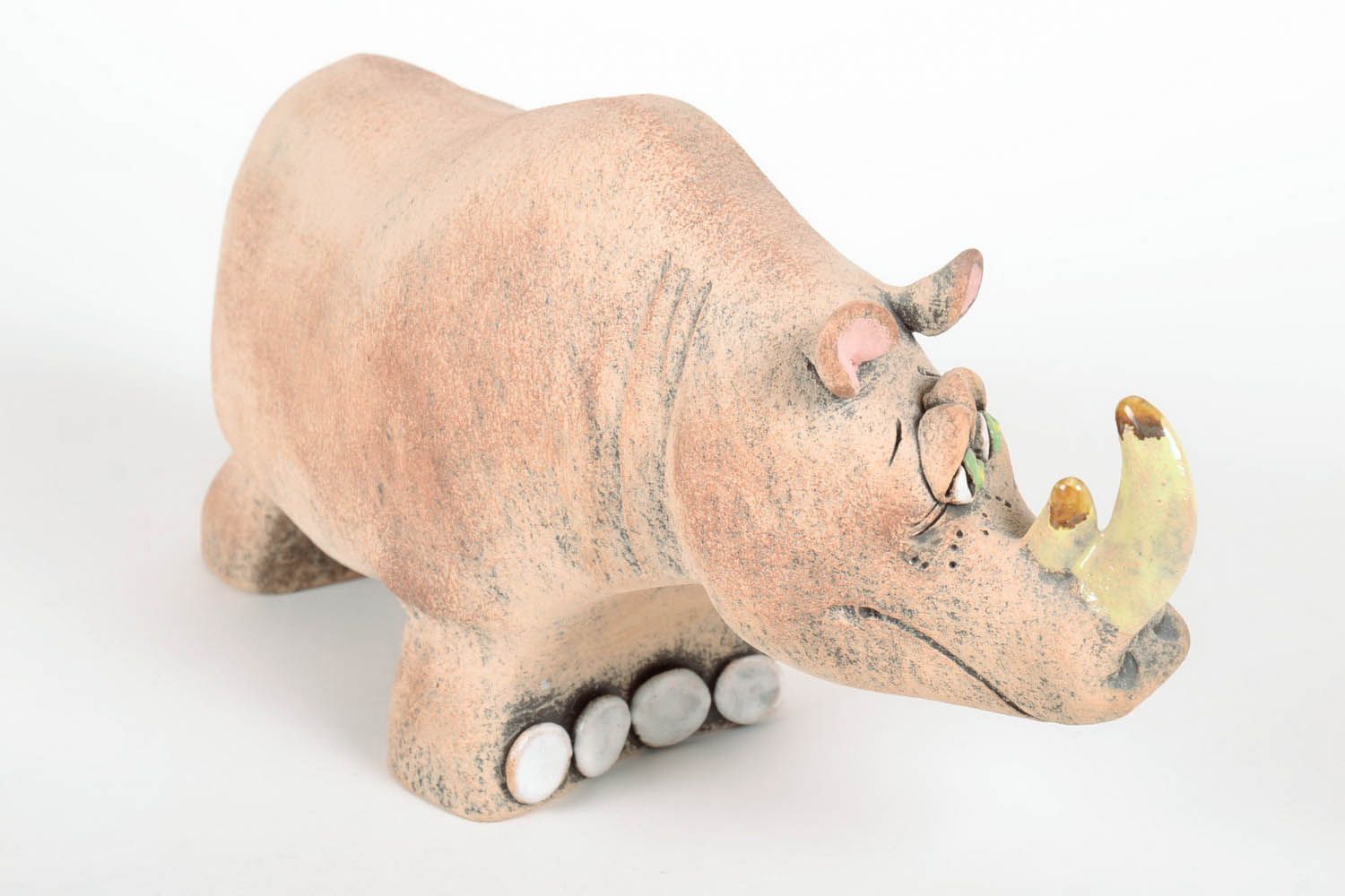 Figura cerámica Rinoceronte foto 2
