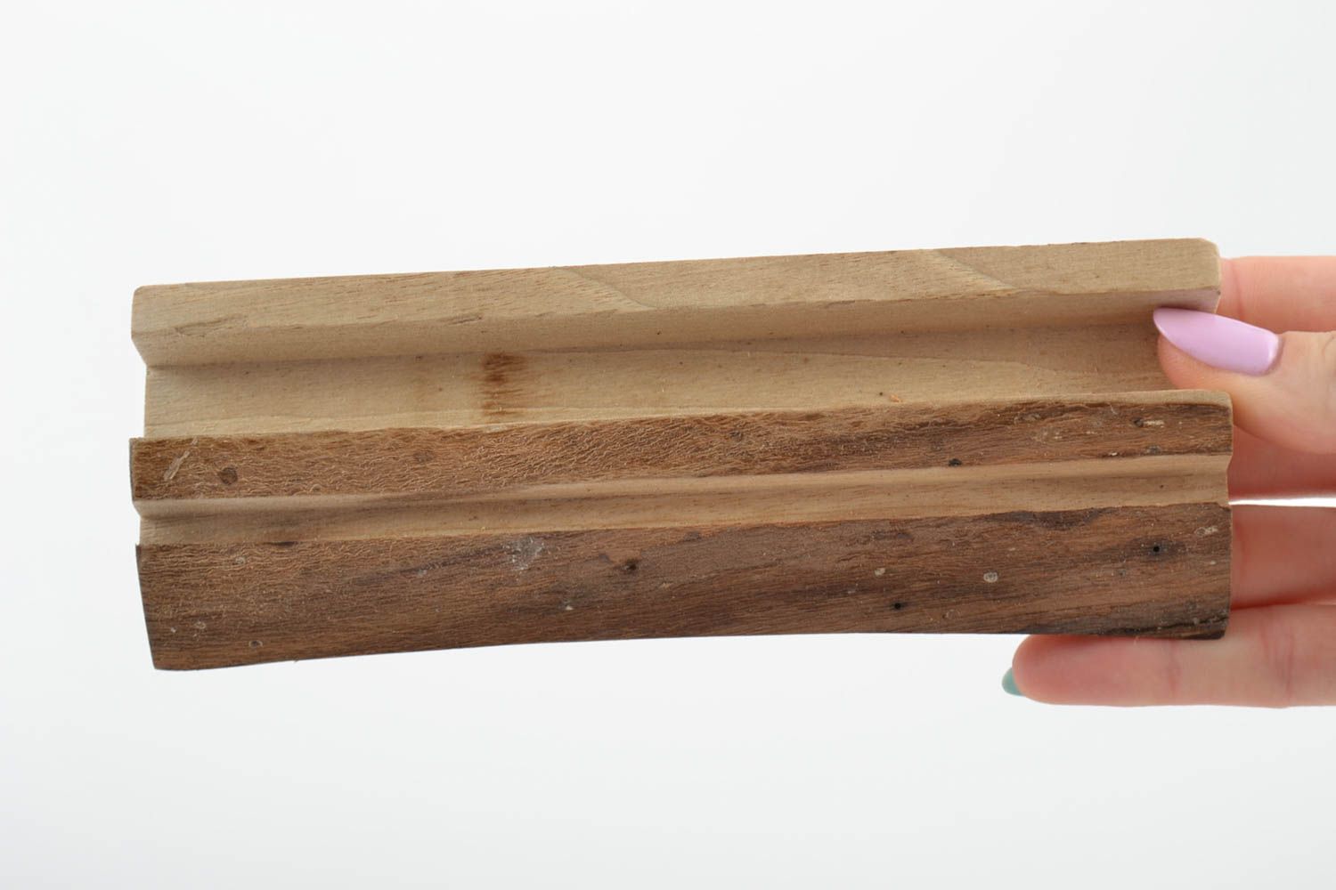 Sujetador para móvil ecológico de madera artesanal original pequeño bonito foto 5