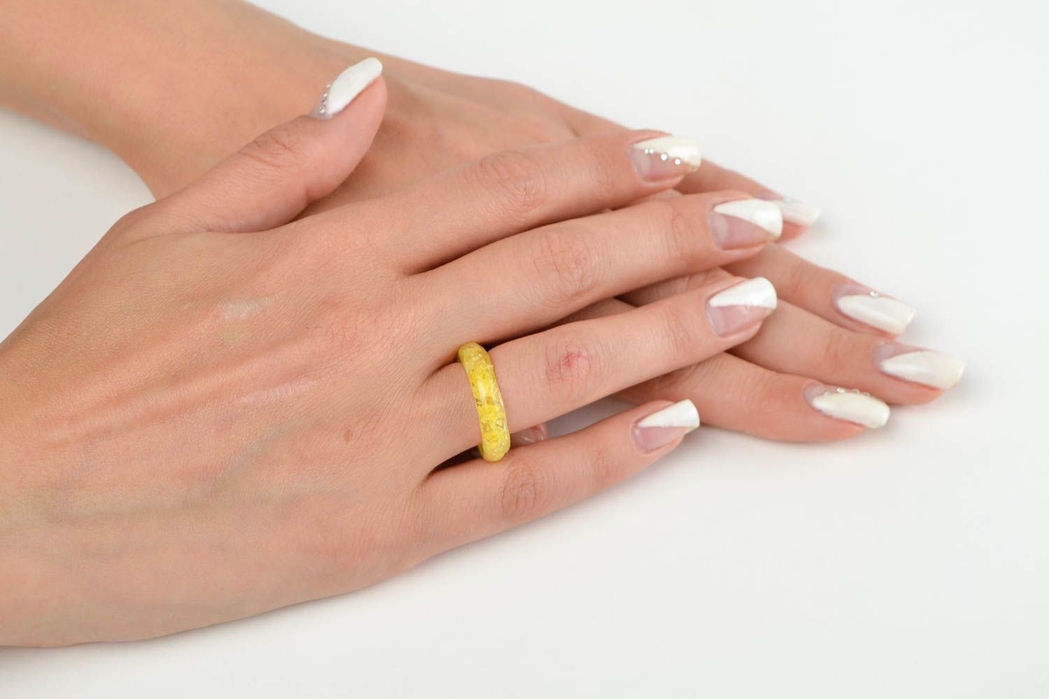 Перстень ручной работы кольцо с цветами модное кольцо желтое красивое стильное фото 2
