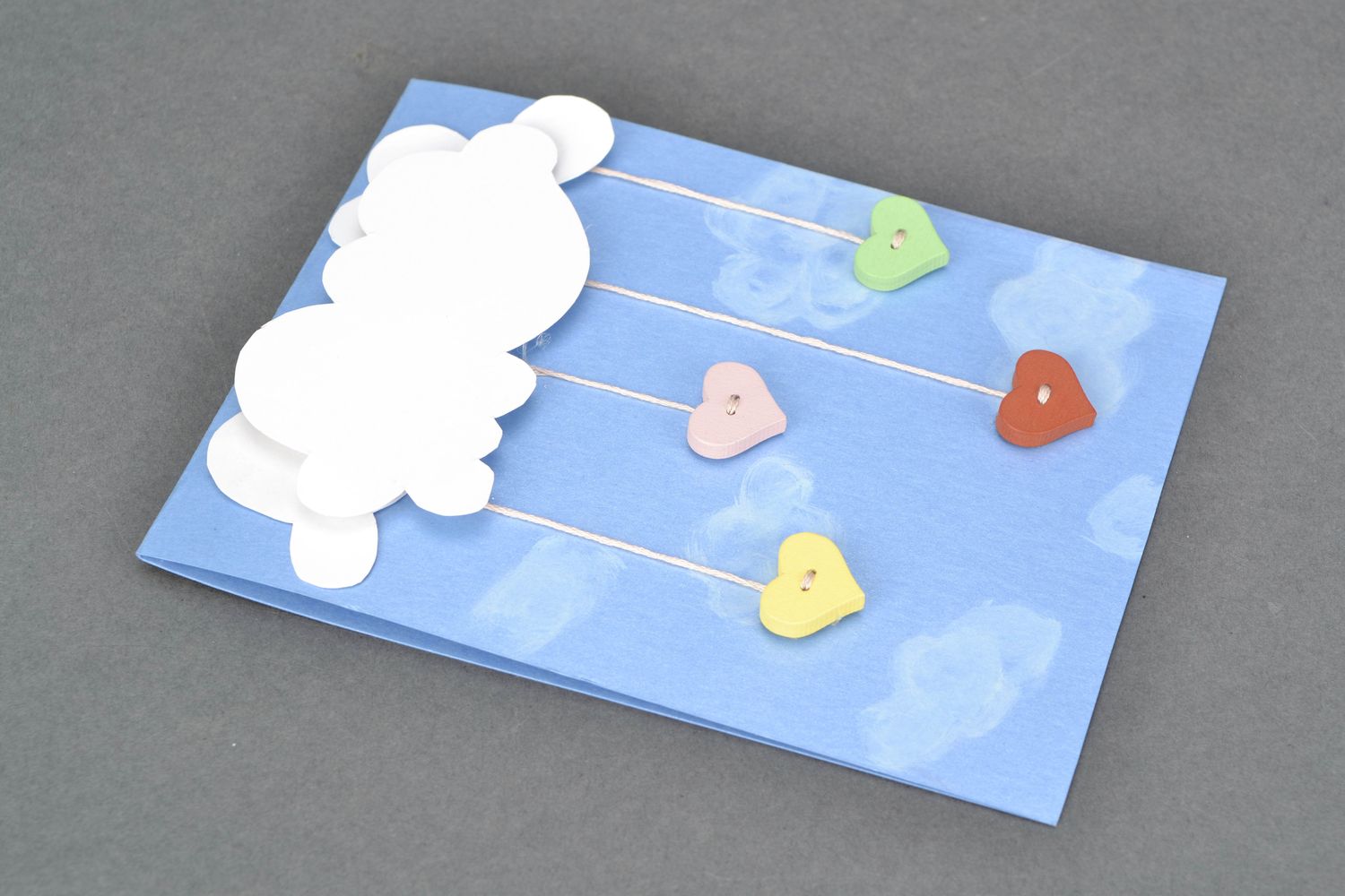 Handmade designer greeting card Clouds photo 4
