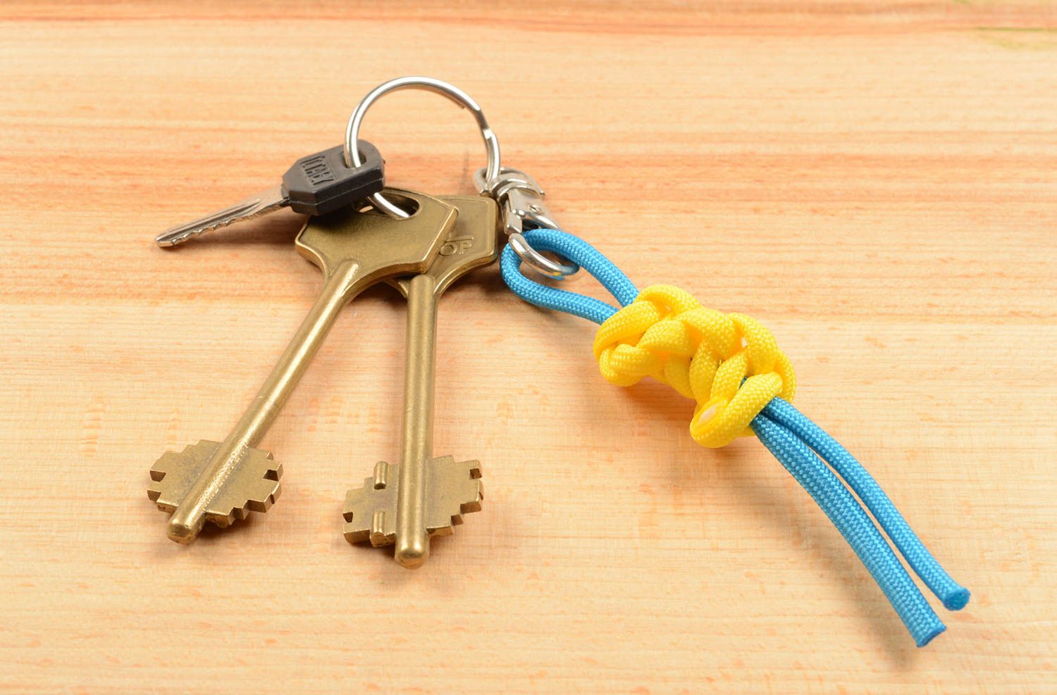 Handmade designer keychain unusual yellow keychain stylish camp souvenir photo 5