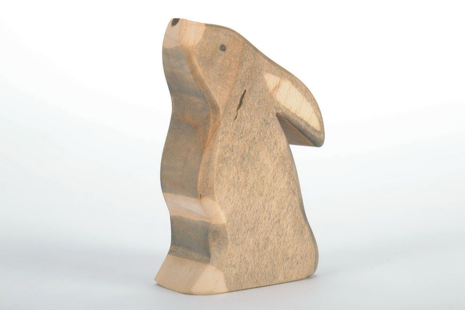 Statuette cut from wood by hand Rabbit photo 3