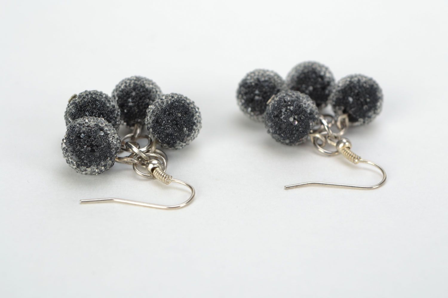 Earrings made of glass beads photo 5