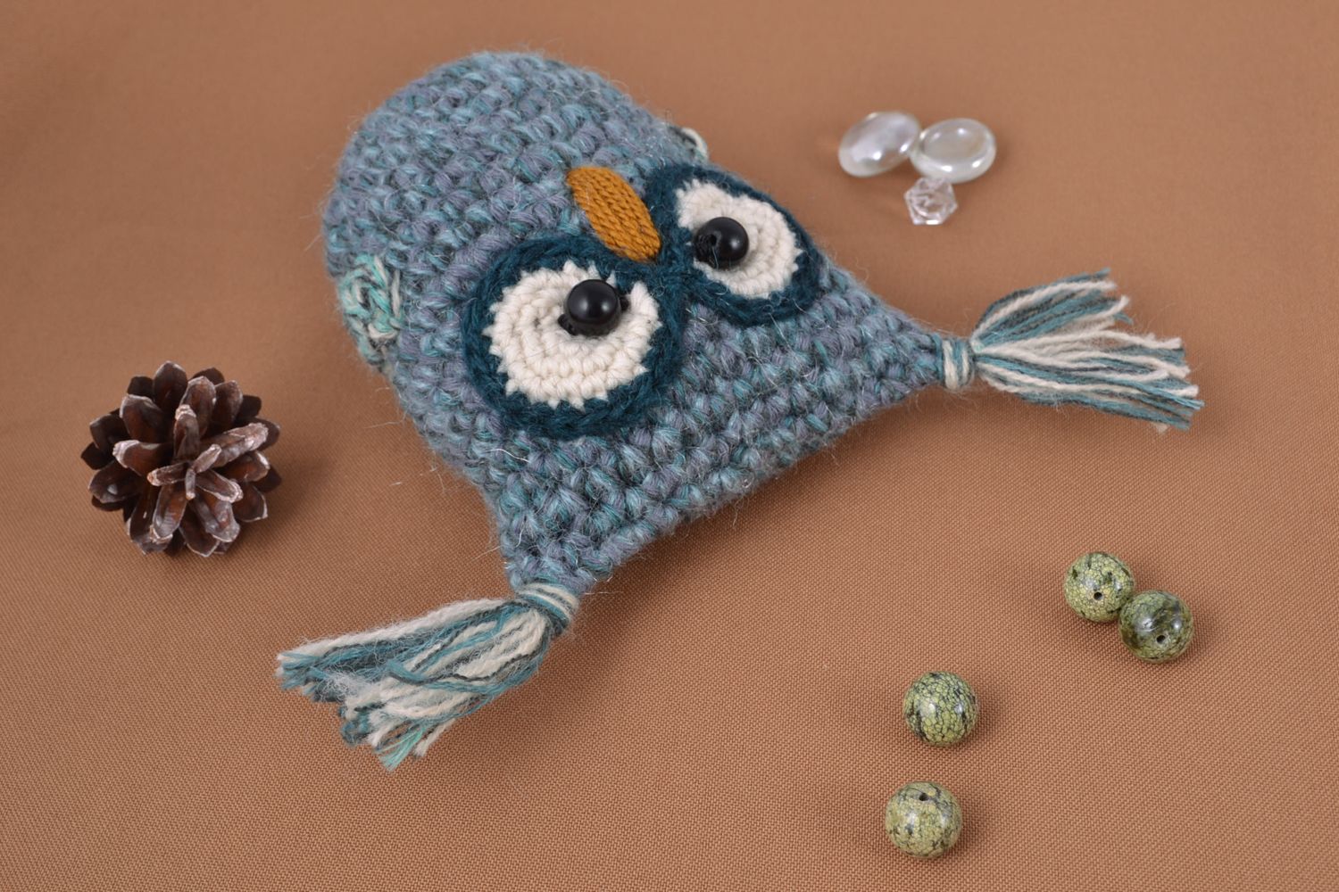 Handmade crochet toy owl photo 1