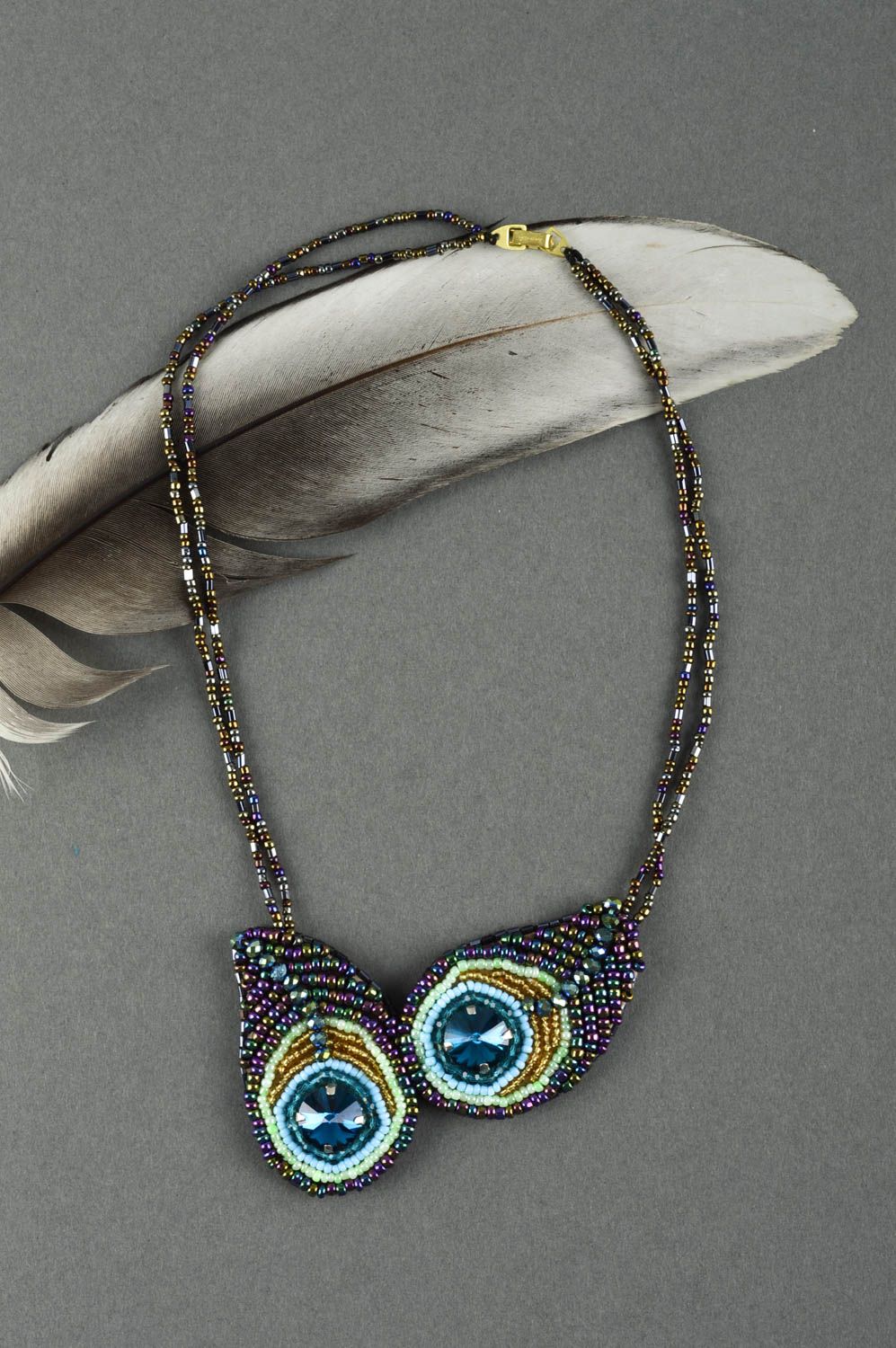 Handmade Damen Collier mit Strass Modeschmuck Halskette Accessoire für Frauen foto 1