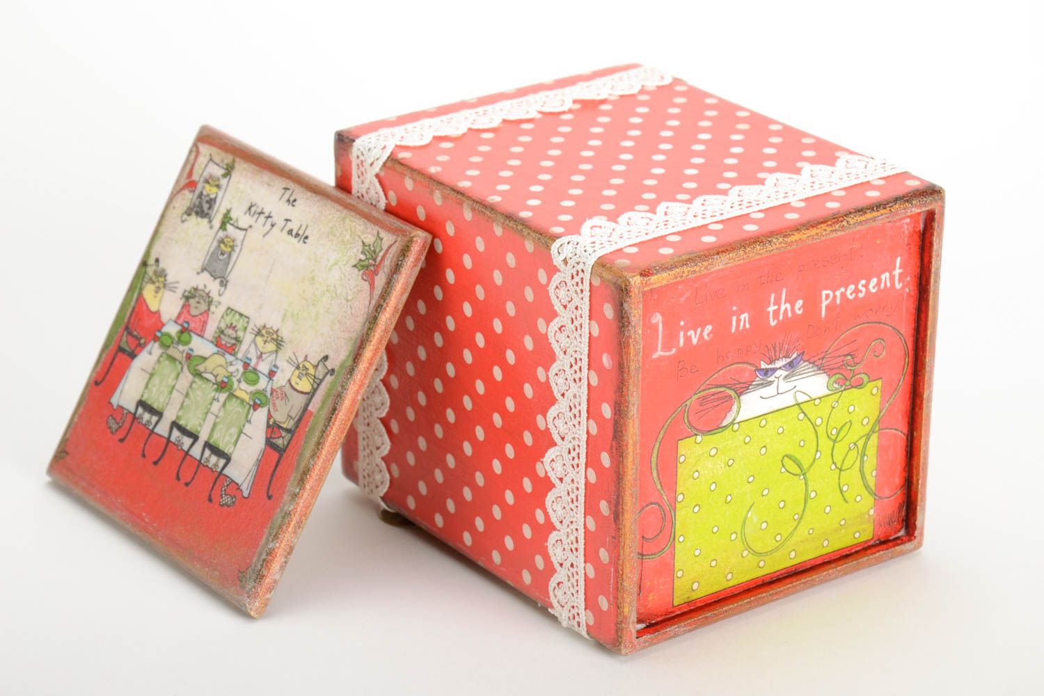 Caja decorativa artesanal joyero de madera regalo personalizado inusual foto 4