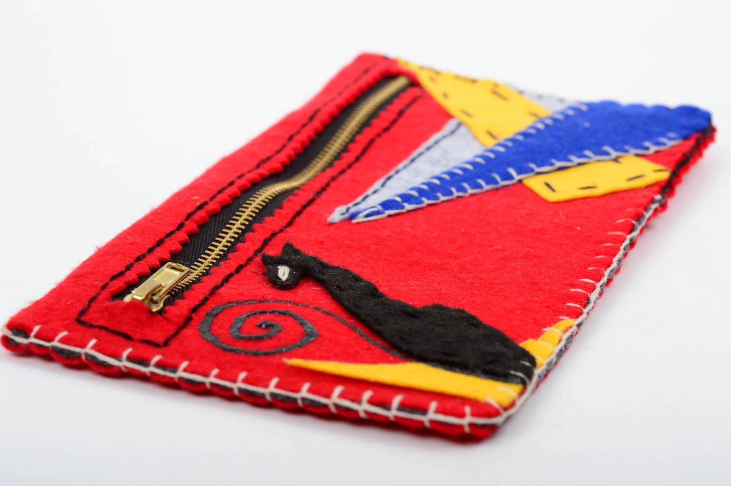 Clutch de mano de tela rojo accesorio para mujer artesanal regalo original foto 4