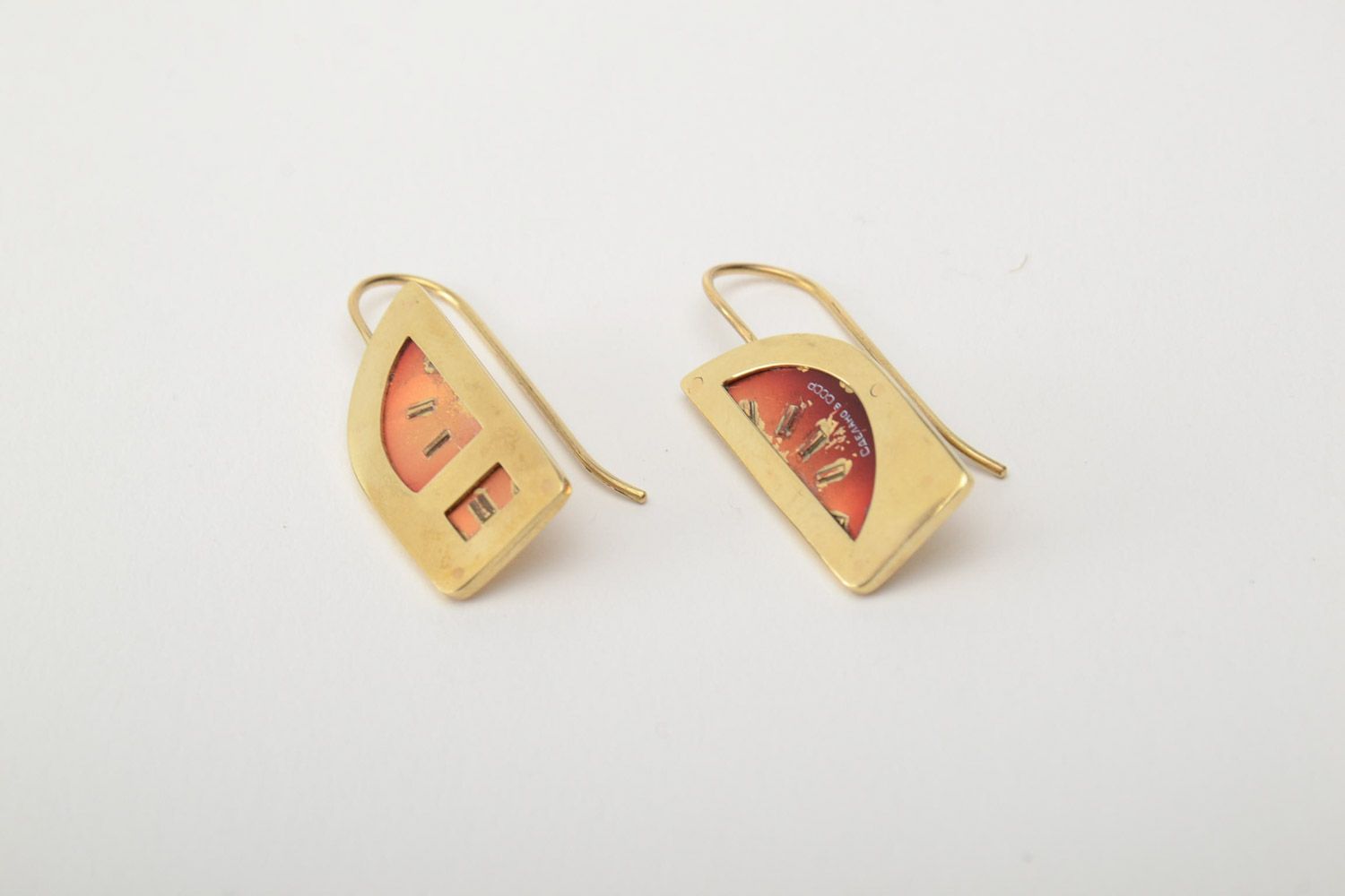 Kleine stilvolle ungewöhnliche Steampunk Ohrringe aus Metall handmade  foto 2