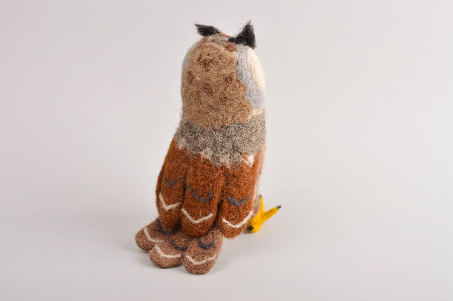 Jouet hibou Peluche faite main en laine feutrée originale Cadeau enfant photo 4