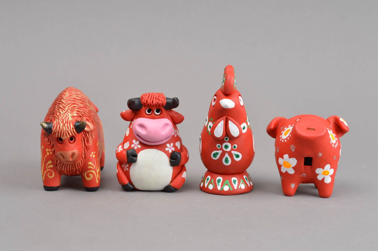 Handmade bright penny whistle 4 designer souvenirs bright ceramic toys photo 2