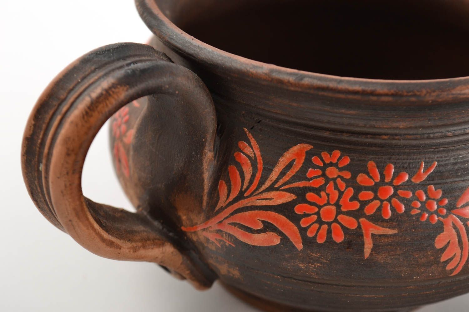 Набор посуды ручной работы чашка из глины керамические миски красивые расписные фото 3