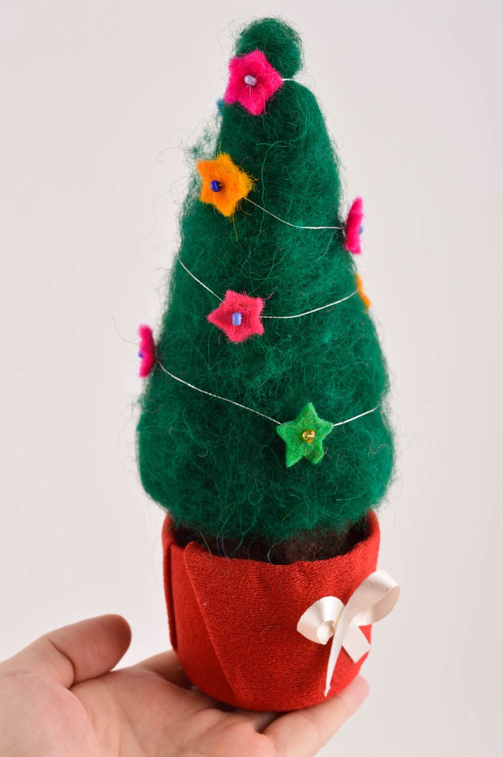 Handmade Deko Tannenbaum aus Wolle Deko für Weihnachten Wohn Accessoire  foto 5