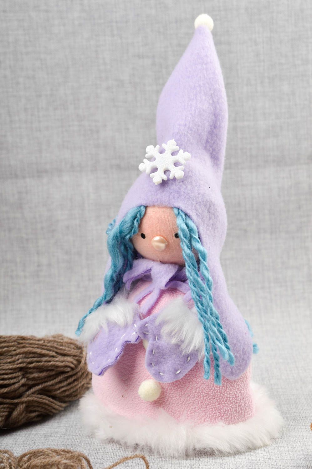 Unusual handmade rag doll stuffed soft toy nursery design decorative use only photo 1