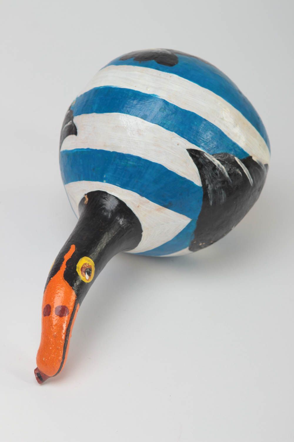 Figura de calabaza hecha a mano pato negro regalo original decoración de casa foto 4