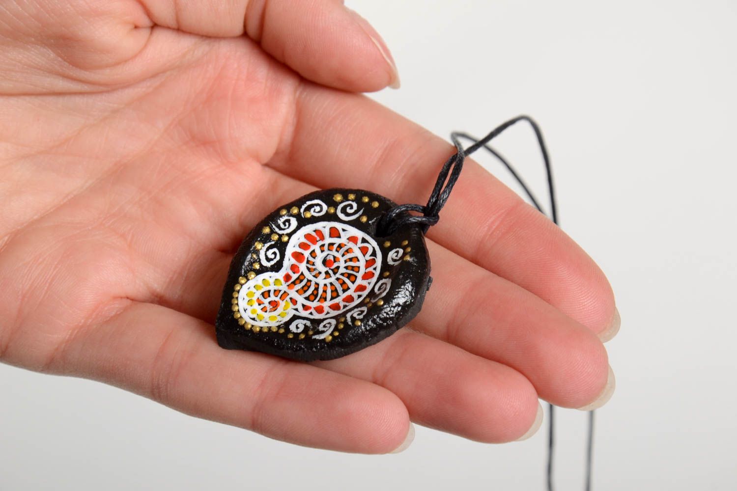 Handmade pendant designer clay accessory gift ideas clay pendant for girls  photo 4