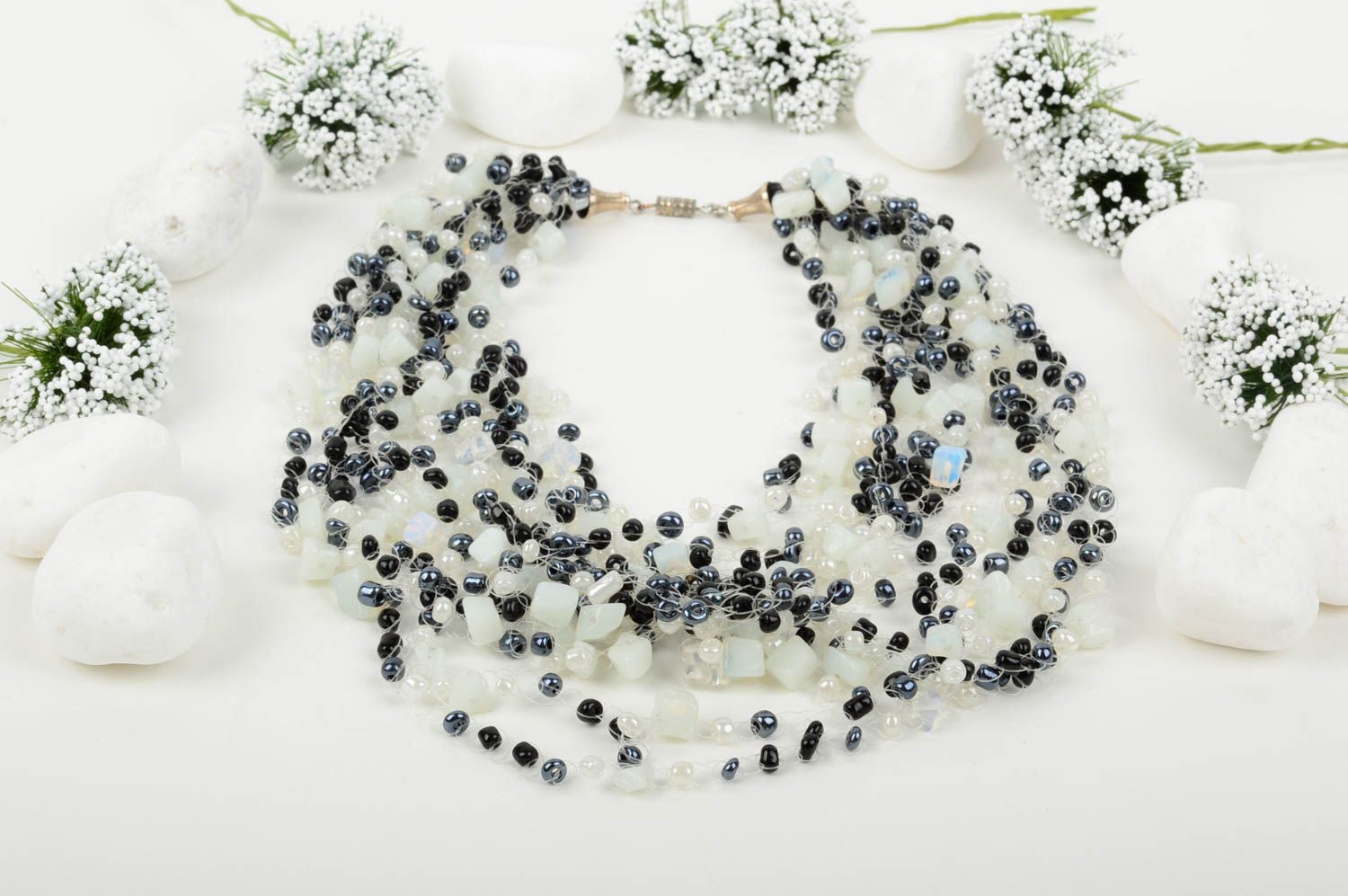 Handmade necklace beaded necklace designer accessories fashion jewelry photo 1