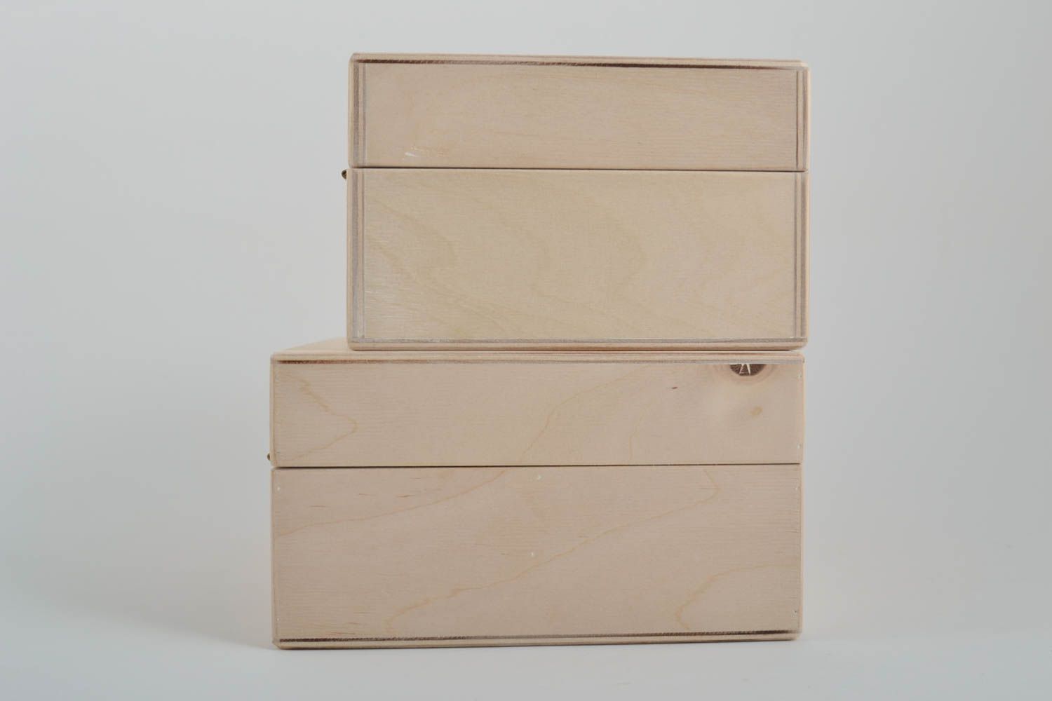 Set Boîte à compartiments Boîte en bois fait main 2 pièces Boîtes à décorer photo 3