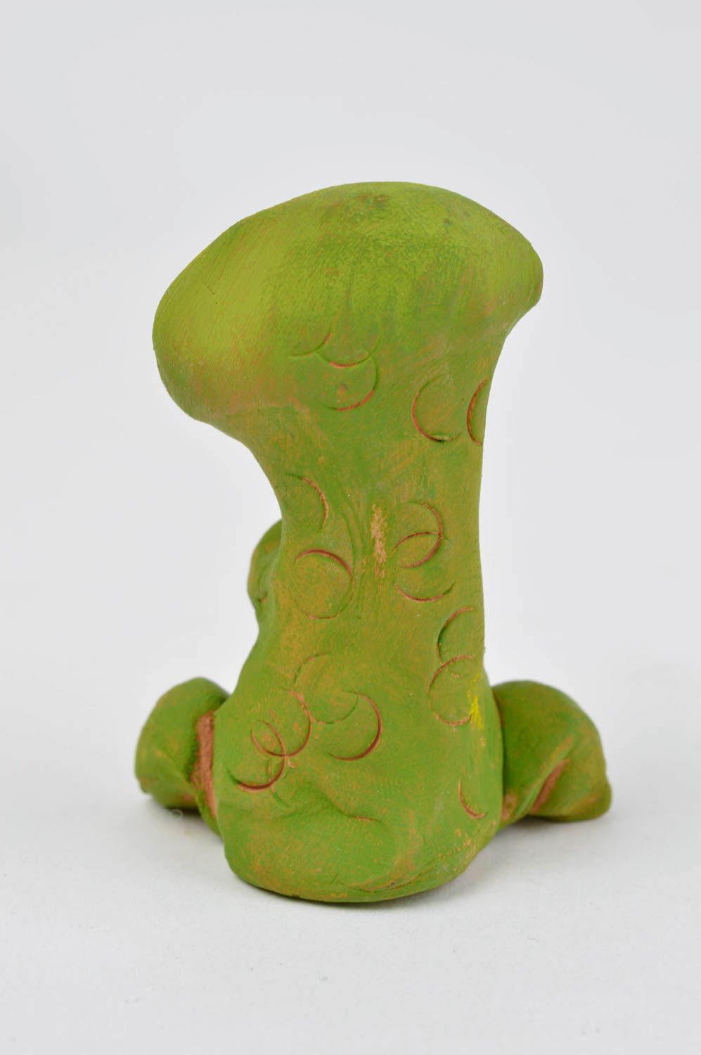 Handmade Dekofigur Frosch schöne Dekoration Tischdeko Idee Figur aus Ton foto 4