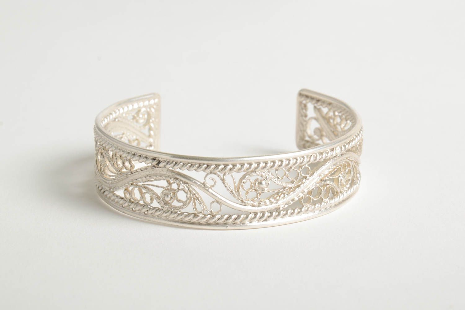 Unusual handmade metal lace bracelet cuff bracelet brass bracelet designs photo 5