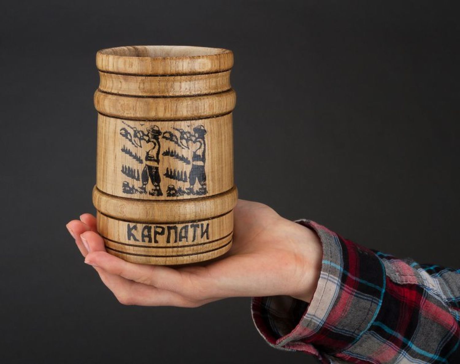 Wooden mug Carpathians photo 3