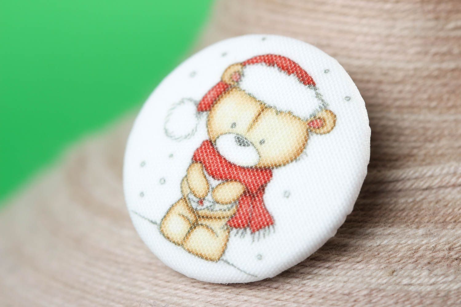 Botón de plástico hehco a mano accesorio para ropa botón infantil Osito navideño foto 1