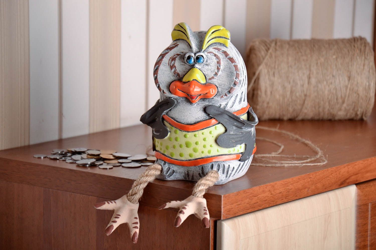 Handmade ceramic money box Owl photo 3