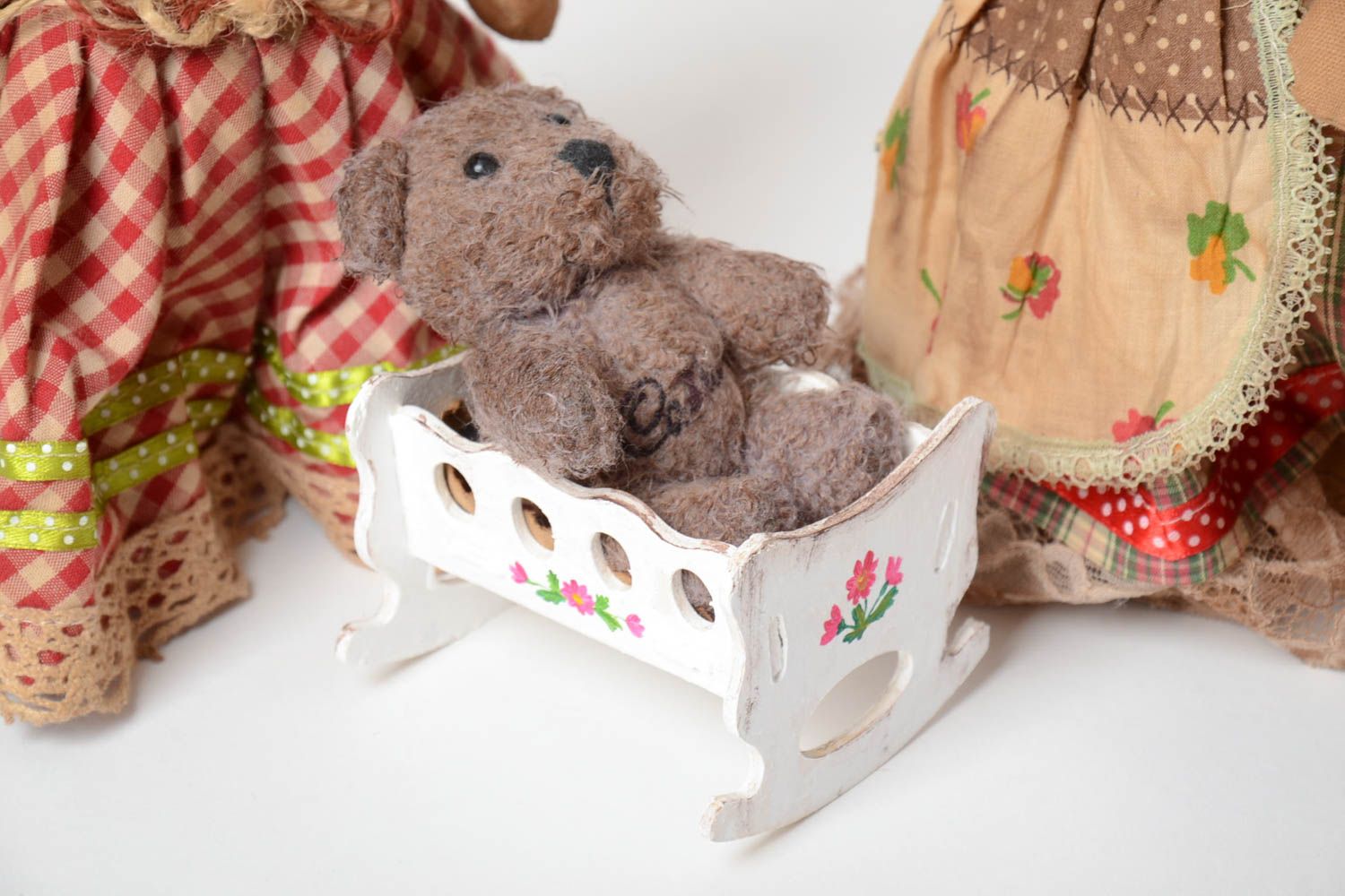 Set of 3 handmade designer flavored fabric soft toys Bears photo 3