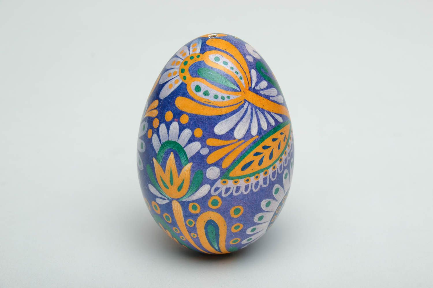 Huevo decorativo de Pascua pintado a mano con tintes anilinas foto 4