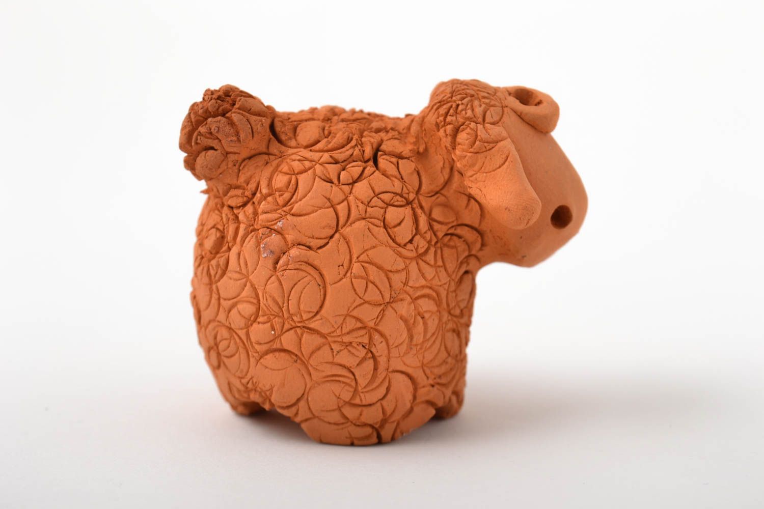 Handmade Deko Dekofigur Schaf aus Ton ausgefallenes Geschenk Tier aus Keramik  foto 2