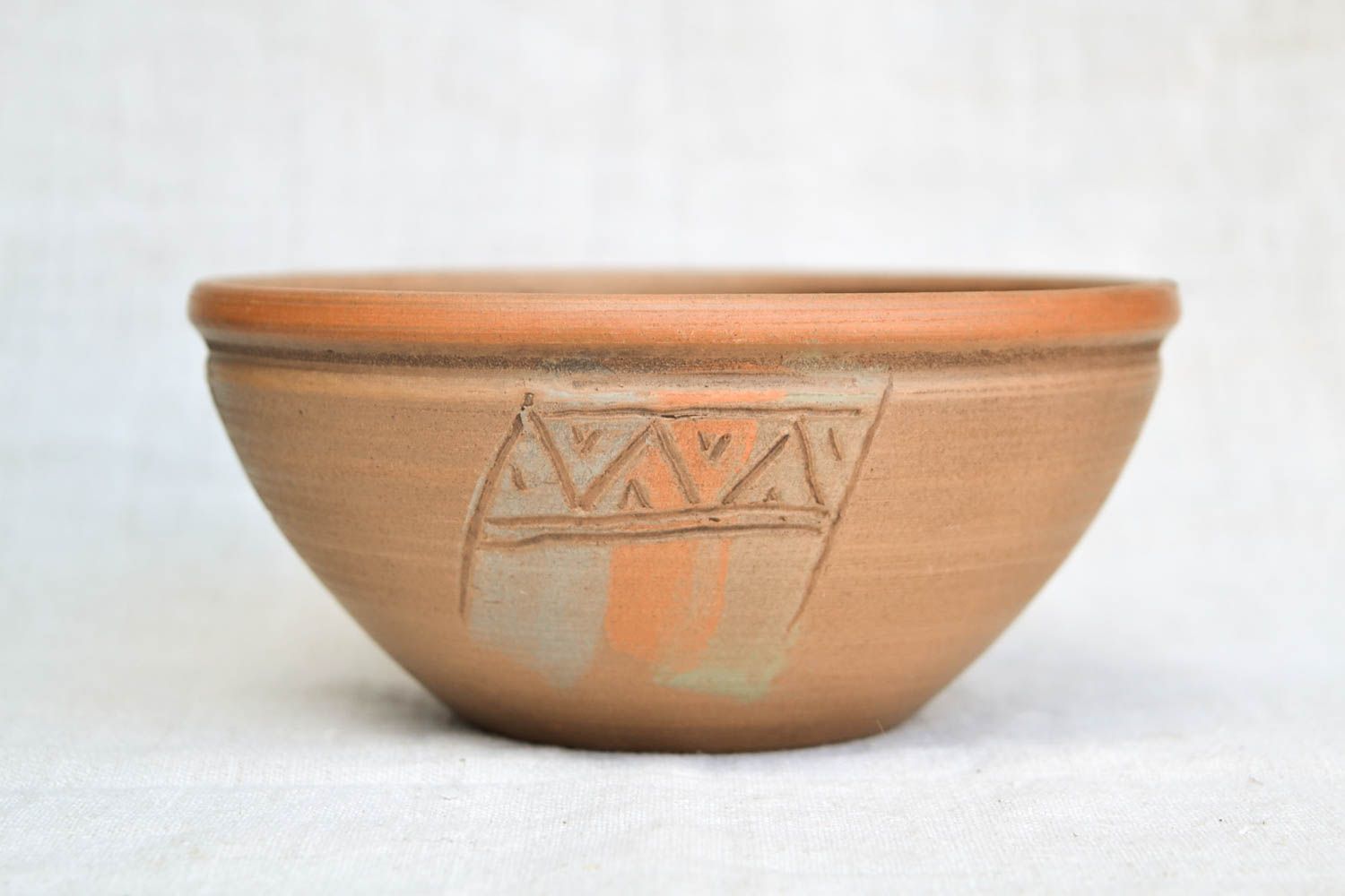 Керамическая тарелка ручной работы оригинальная глиняная посуда миска из глины фото 3