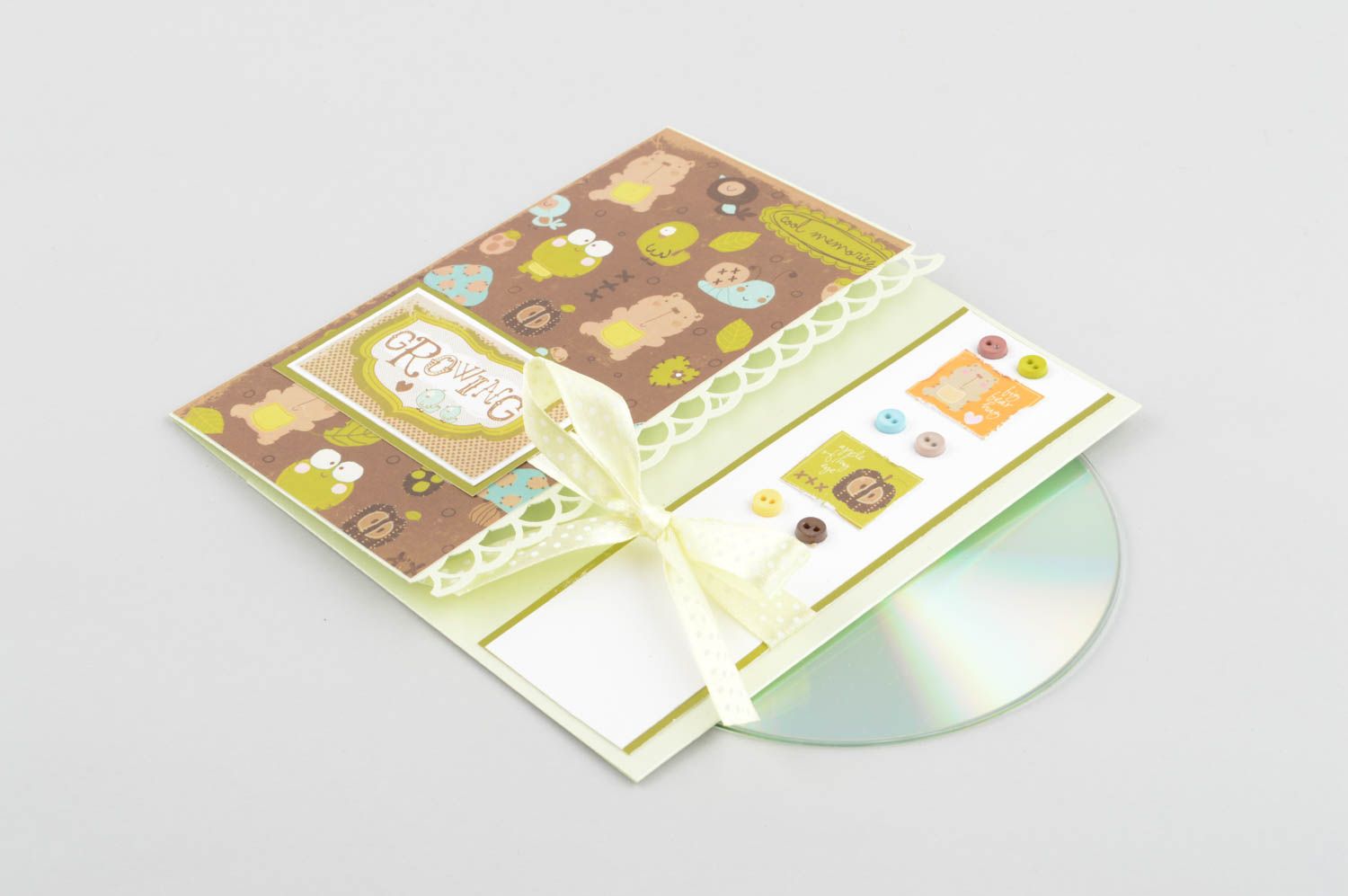 Handmade Papierhülle für CD kleines Geschenk CD Hülle mit Bildern bunt foto 2