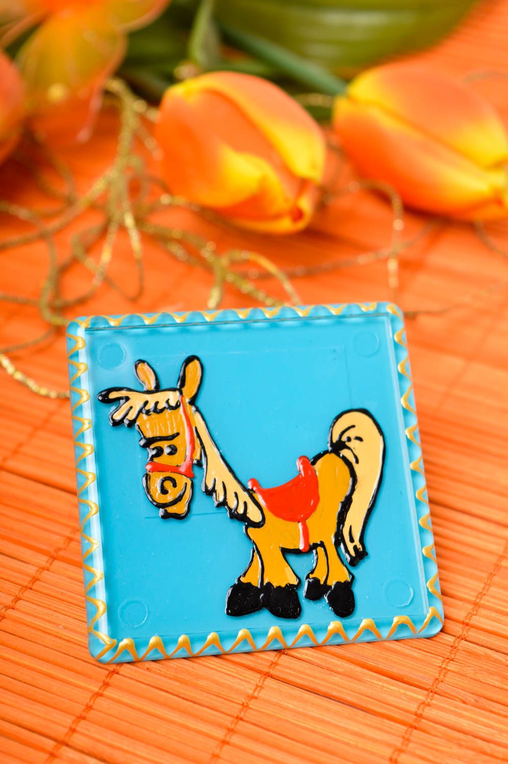 Handmade Plastik Magnet Geschenk Idee Haus Dekoration mit Pferd ausgefallen foto 1