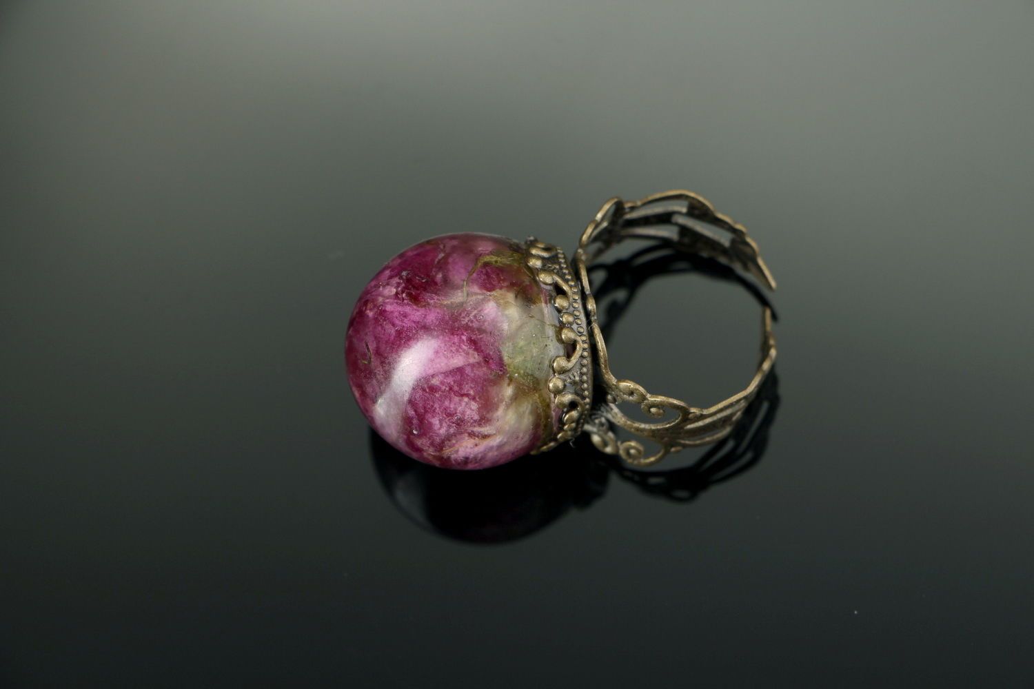 Ring with rose flower photo 3