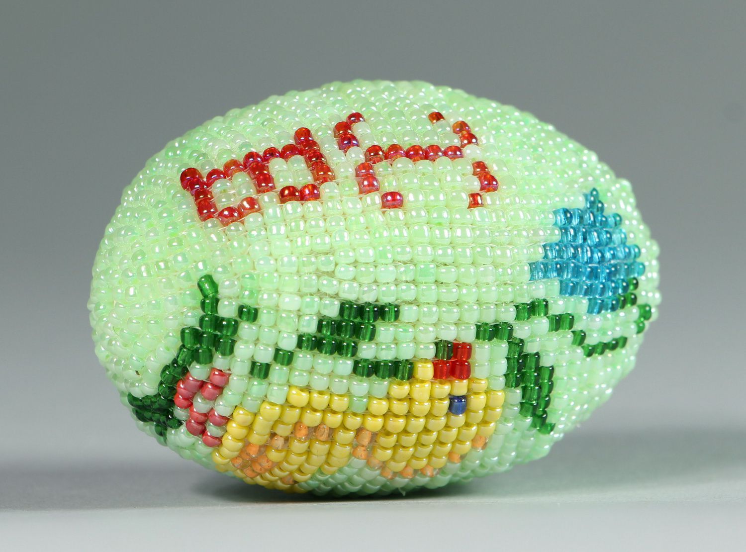 Easter egg made from beads Chicken photo 2