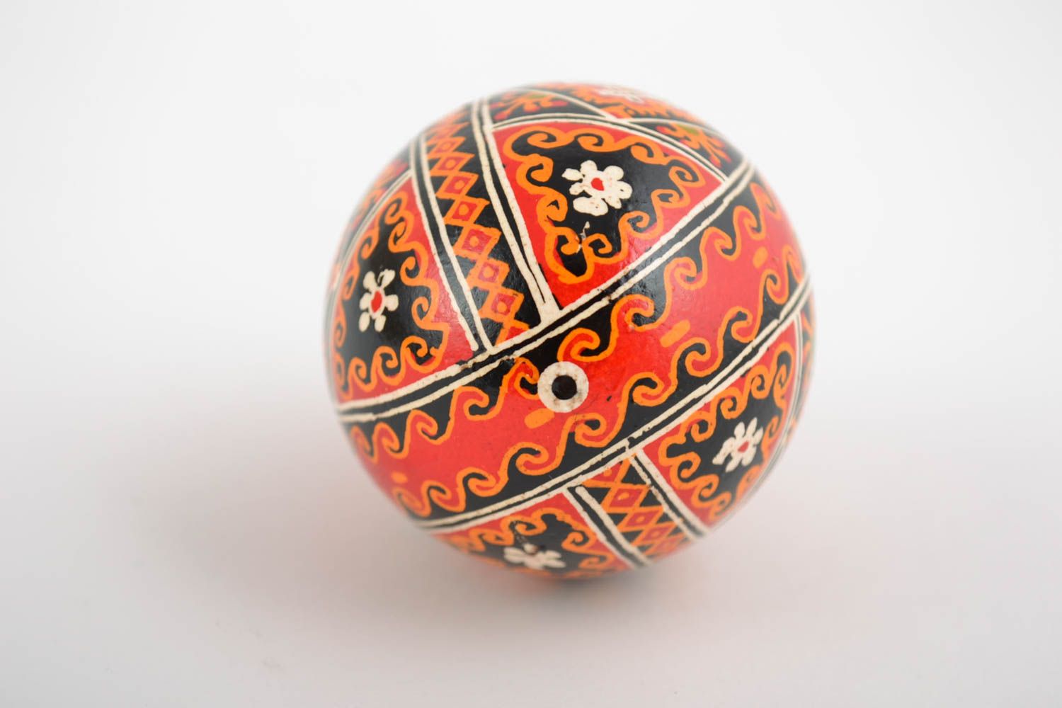 Beautiful Easter chicken egg painted with acrylics handmade decorative pysanka  photo 5