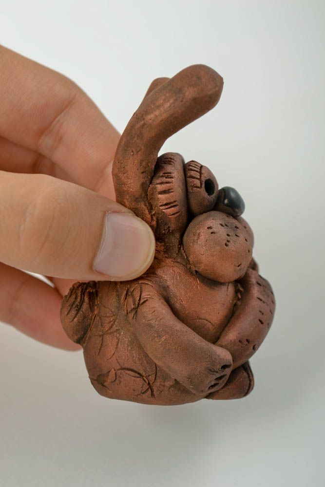 Coniglio in ceramica fatto a mano figurina divertente souvenir originale foto 2