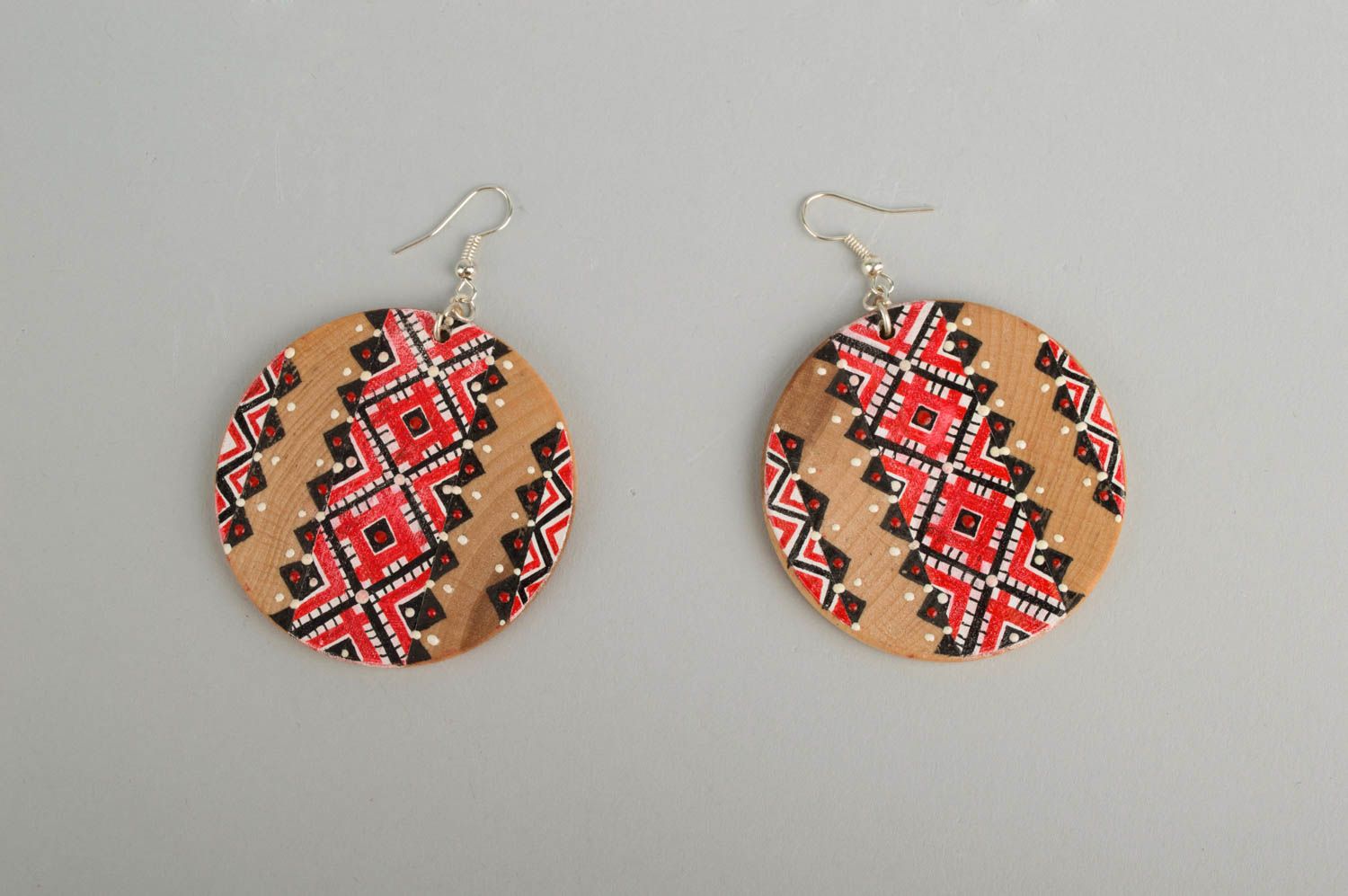 Stylish earrings handmade jewelry wooden jewelry designer accessories gift ideas photo 2