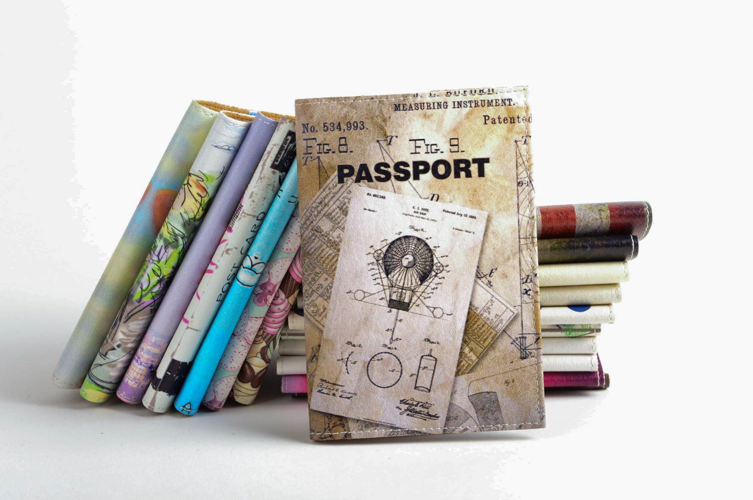 Unusual handmade passport cover leather cover for documents gift ideas photo 1