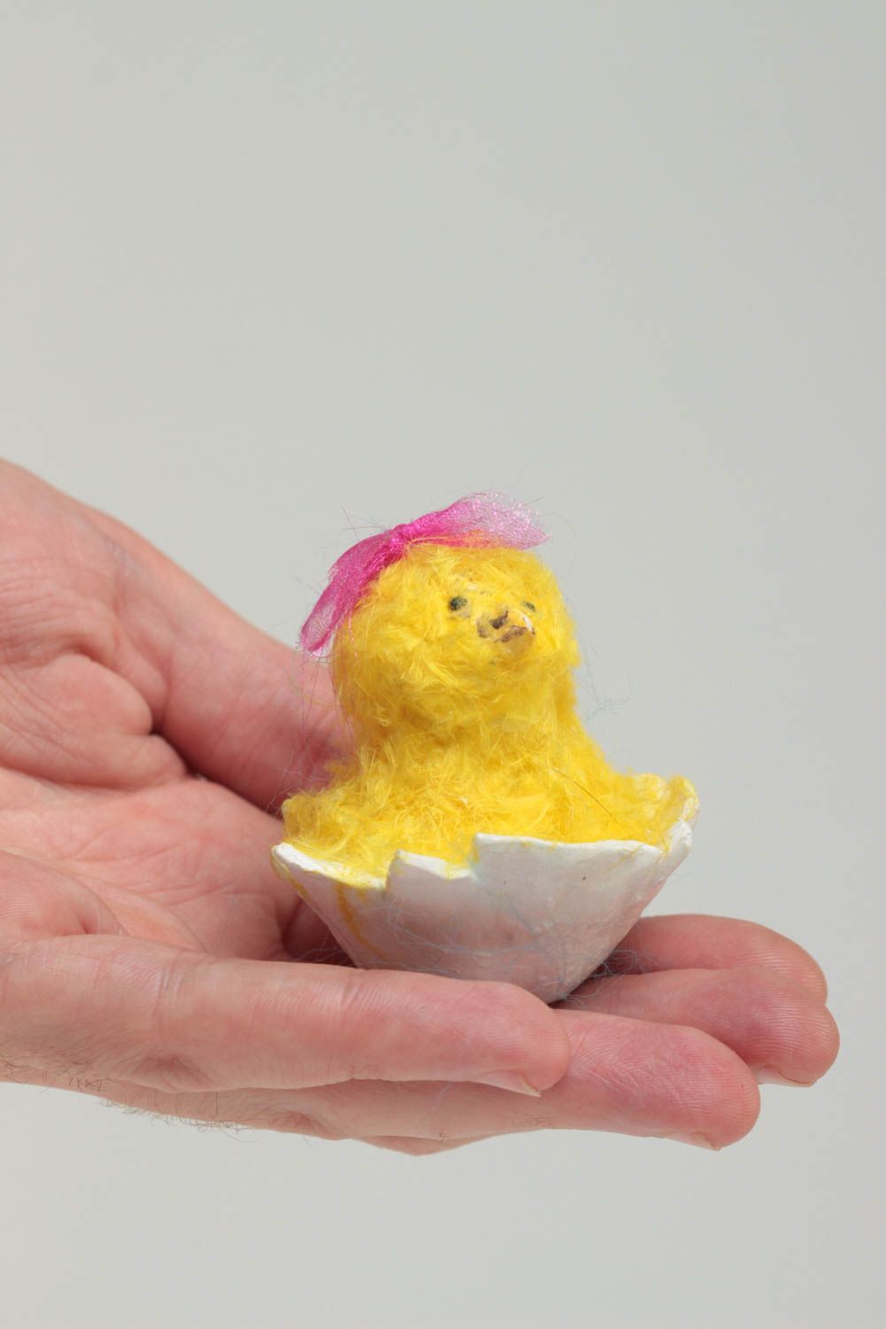 Figura hecha a mano de arcilla polímerica pollito amarillo regalo original foto 5