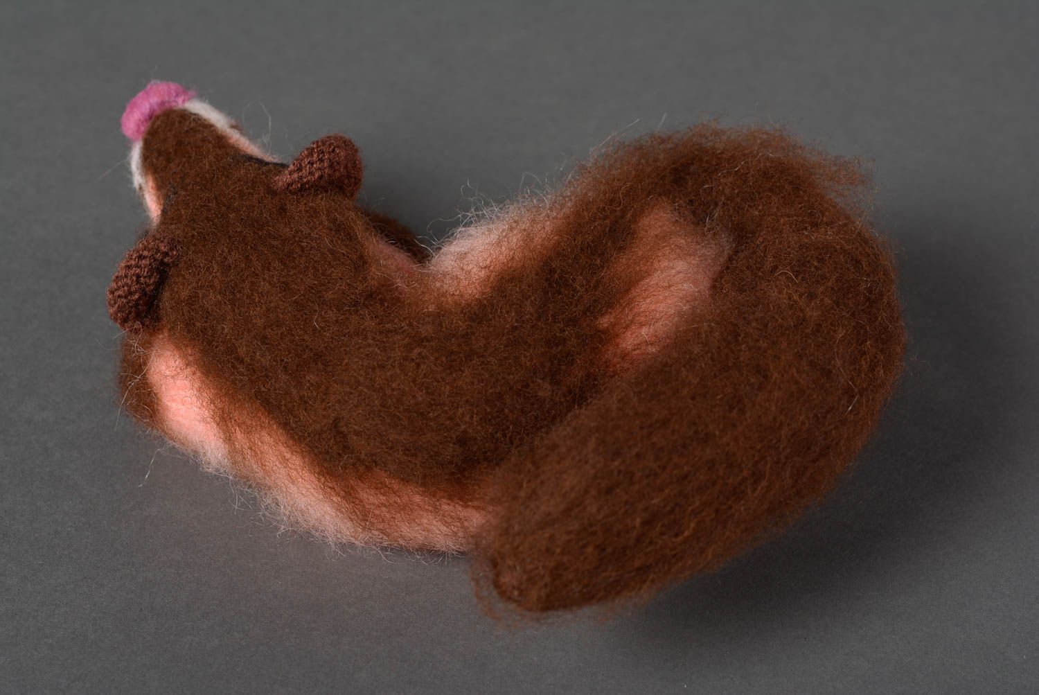Peluche mangouste Jouet tricot en laine fait main Cadeau pour enfant original photo 4